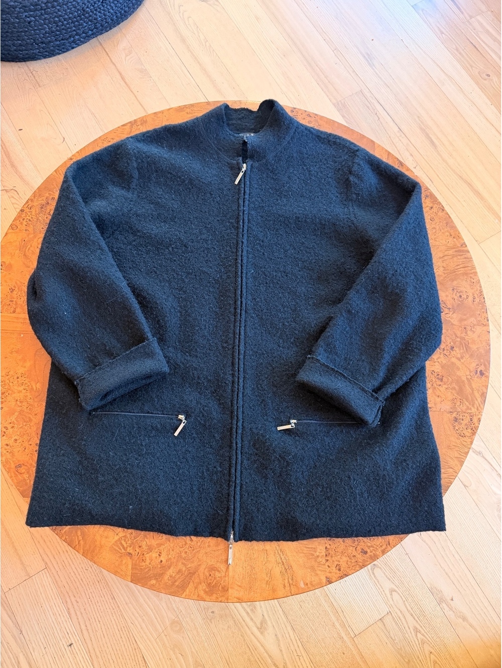 Alexandra Bartlett Black Wool Full Zip Jacket